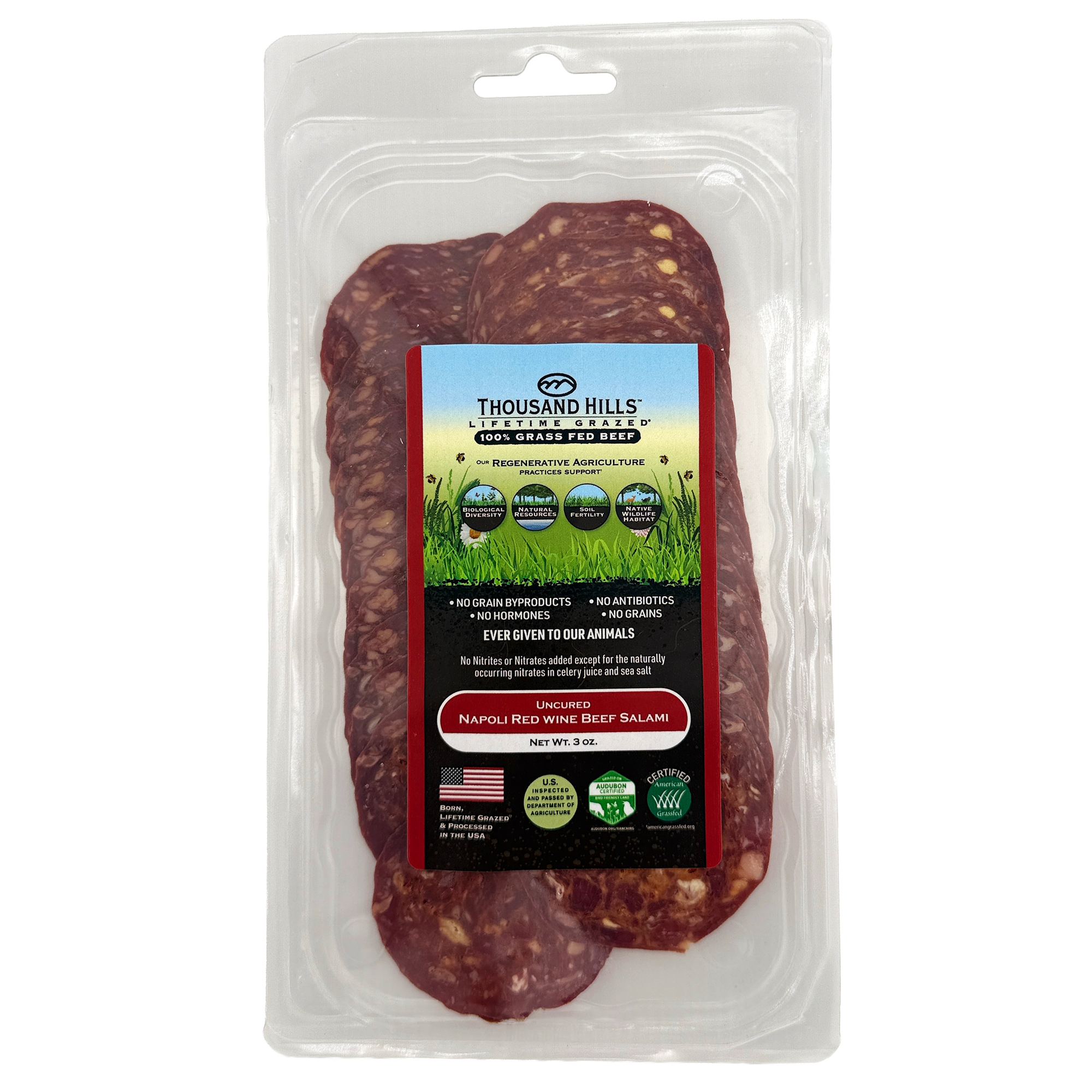 Uncured Napoli Red Wine Beef Salami – Thousand Hills Lifetime Grazed