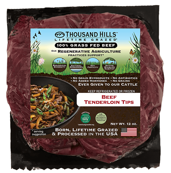Grass Fed Beef Tenderloin Tips | 100% Grass Fed Beef | Thousand