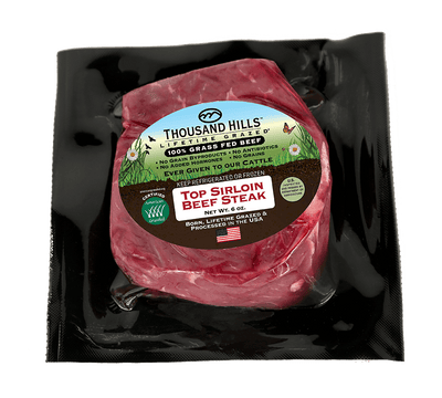 Grass Fed Beef Top Sirloin Steak 6 oz