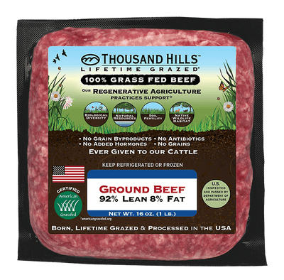 Grass Fed Ground Beef 92/8