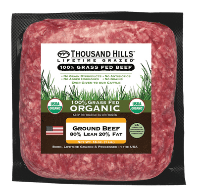 Organic 80/20 Grass Fed Ground Beef