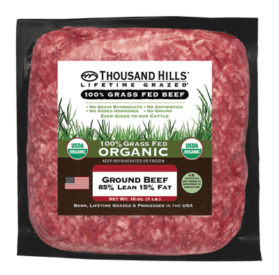 Organic 85/15 Grass Fed Ground Beef