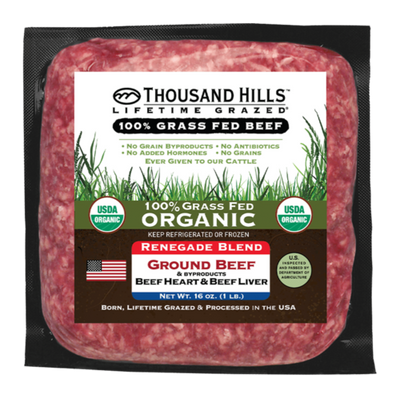 Organic Renegade Blend Grass Fed Ground Beef with Organs