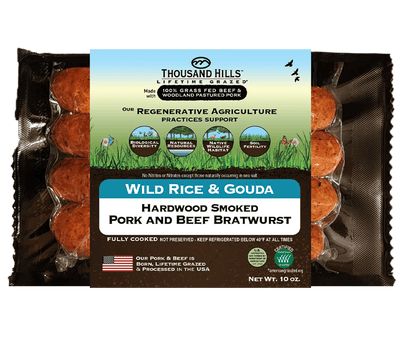 Pork & Beef Wild Rice and Gouda Brat