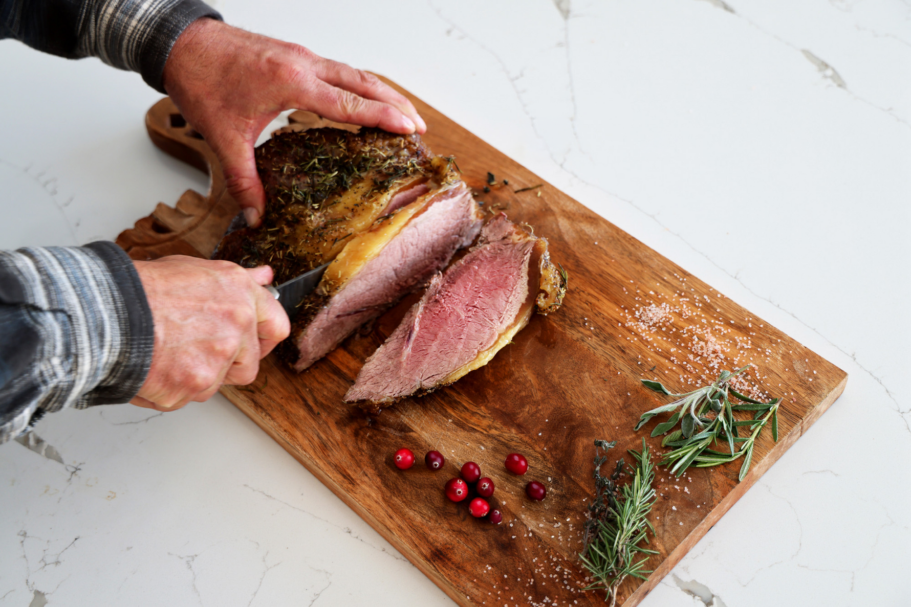 Garlic Herb & Cranberry Glazed Holiday Roast