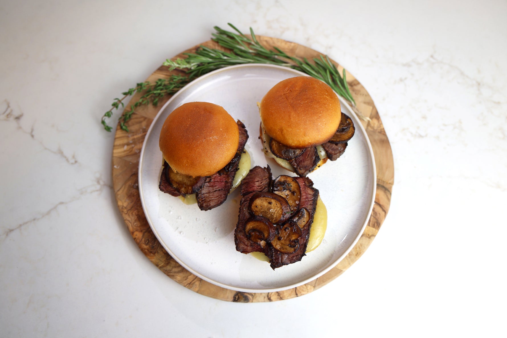 Garlic Butter Sirloin Sliders with Sautéed Mushrooms