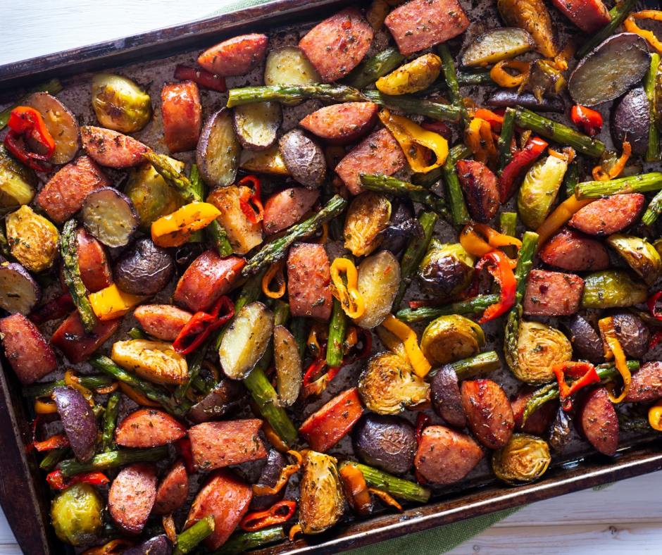 Roasted Sausage & Potato Bake with Herbs
