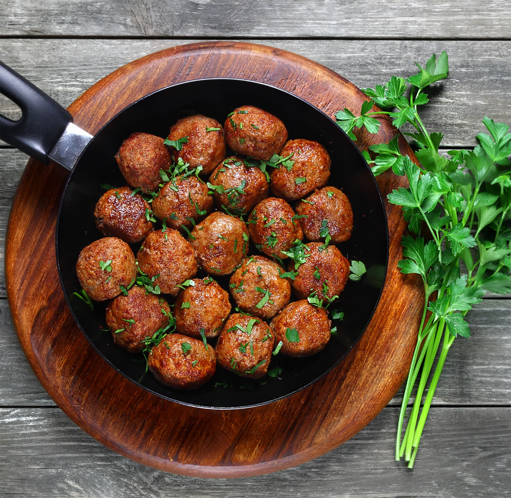 Savory Herb & Garlic Meatballs with Maple Dijon Glaze