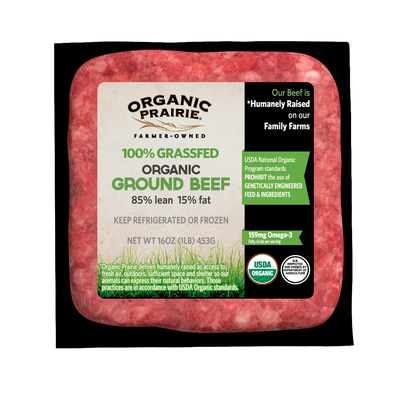 100% Grassfed Organic Ground Beef 85/15
