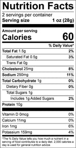 Nutrition label for Original Beef Jerky