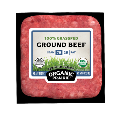 100% Grassfed Organic Ground Beef 75/25