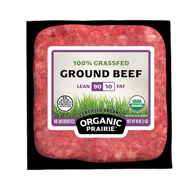 100% Grassfed Organic Ground Beef 90/10