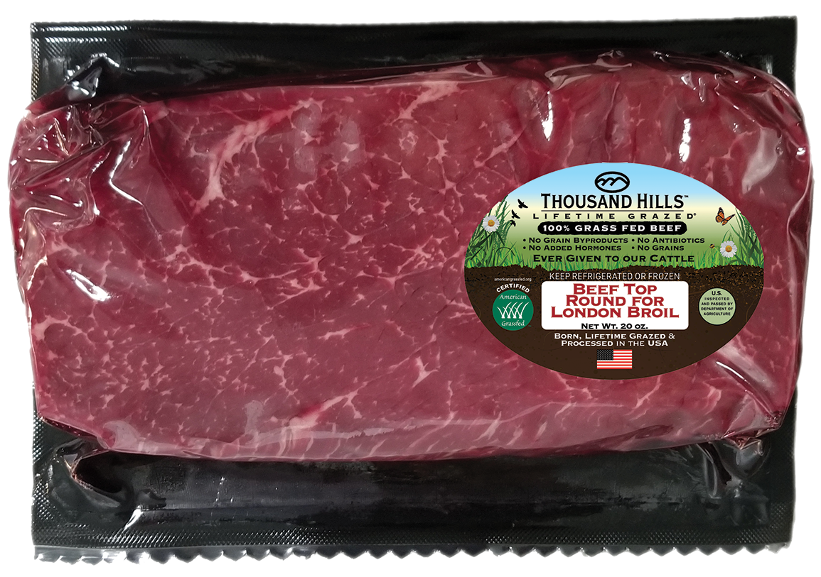 Packaged Grass Fed Beef Top Round For London Broil