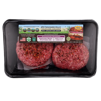 Grass Fed Steakhouse Seasoned Ground Beef Patties (MAP)