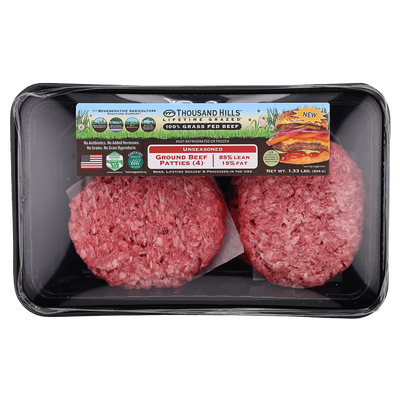 Grass Fed Unseasoned Ground Beef Patties (MAP)