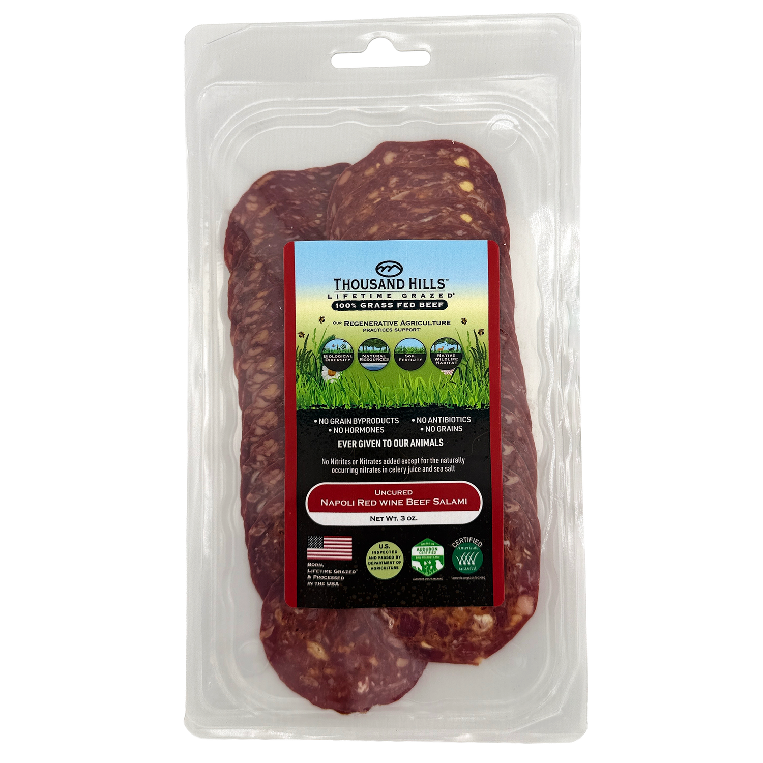 Uncured Napoli Red Wine Beef Salami