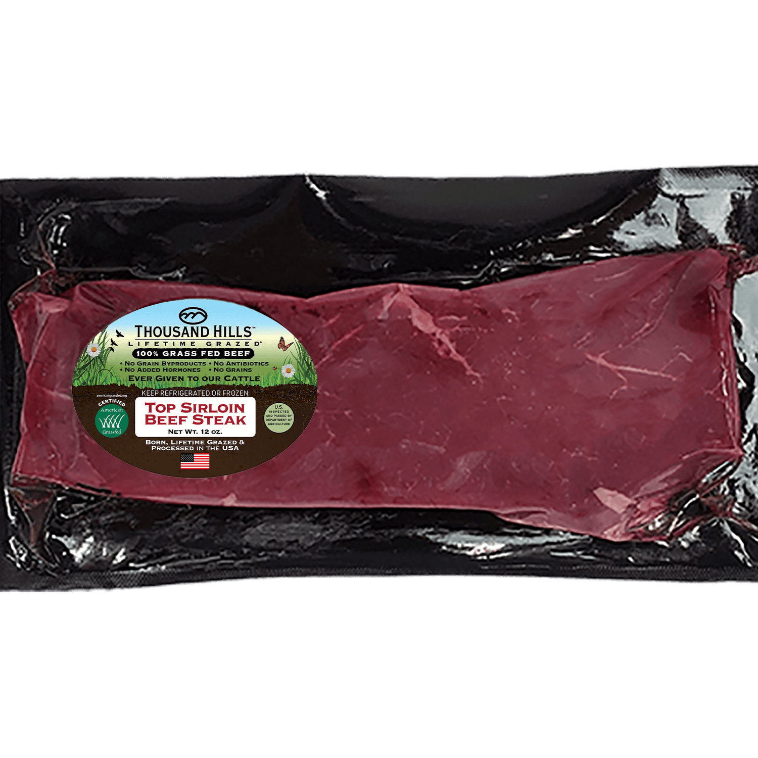 Grass Fed Beef Top Sirloin Steak 12 oz