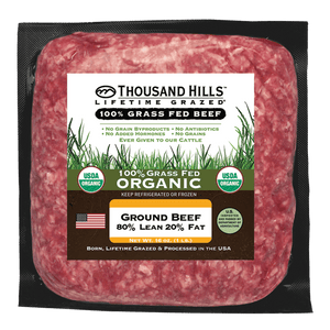 Organic 80/20 Grass Fed Ground Beef