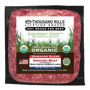 Organic Renegade Blend Grass Fed Ground Beef with Organs