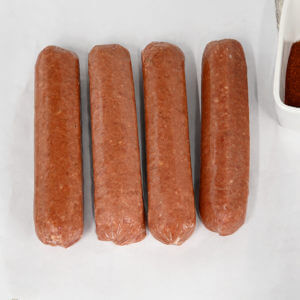 Beef Franks Raw Staged