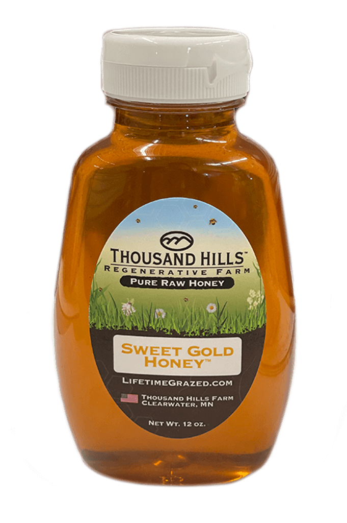bottle of sweet gold honey
