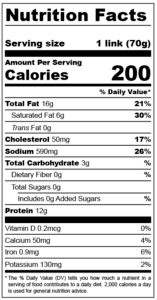 wild rice and gouda sausage nutrition facts
